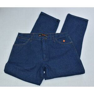 Wrangler 13 Original FR Men's Jeans Size 38x32 Classic Blue Straight Workwear